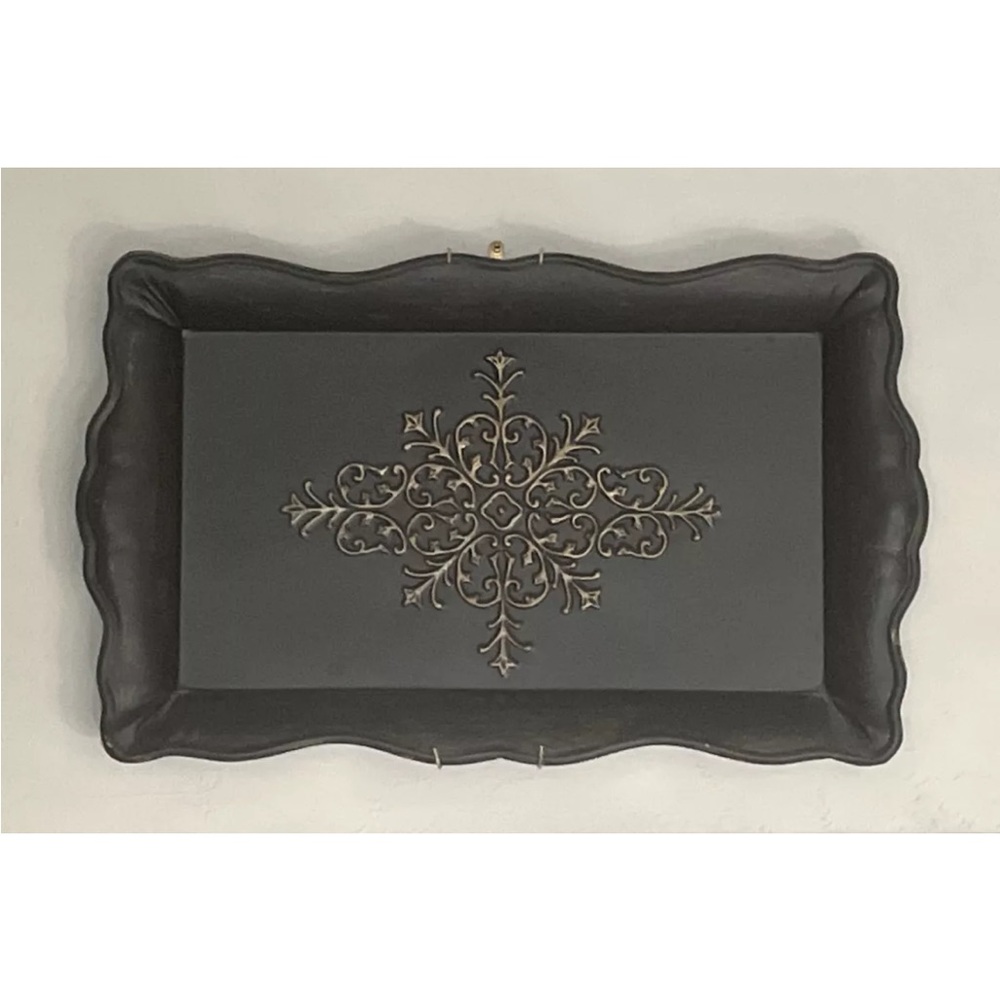 Metal Black Florentine Tray with Gold Accents - Southern Living At Home